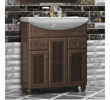 Тумба с раковиной орех антикварный 76 см с решеткой Opadiris Тибет