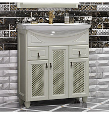 Тумба с раковиной слоновая кость 76 см с решеткой Opadiris Тибет