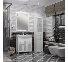 Комплект мебели белый матовый 76 см с решеткой Opadiris Тибет