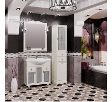 Комплект мебели слоновая кость 87 см с художественным стеклом Opadiris Тибет