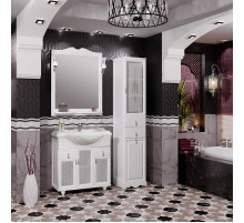 Комплект мебели белый матовый 87 см с решеткой Opadiris Тибет