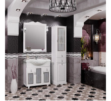 Комплект мебели белый матовый 87 см с художественным стеклом Opadiris Тибет