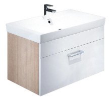 Тумба с раковиной белый глянец/дерево 80 см IDDIS Mirro MIR80W0i95K