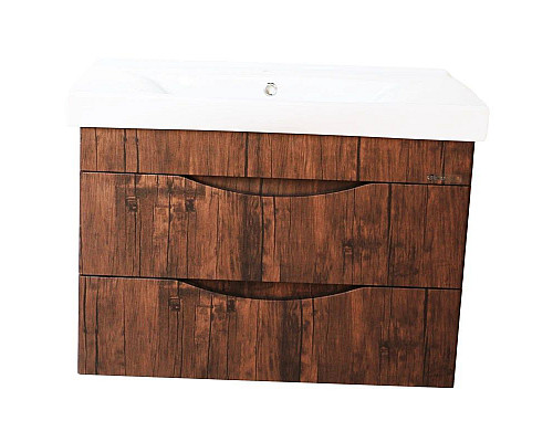 Приобрести Тумба с раковиной орех 80,5 см Bellezza Санриса 4630113180434 + 4690311076878 в магазине сантехники Santeh-Crystal.ru