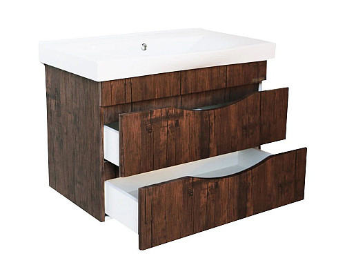 Приобрести Тумба с раковиной орех 80,5 см Bellezza Санриса 4630113180434 + 4690311076878 в магазине сантехники Santeh-Crystal.ru