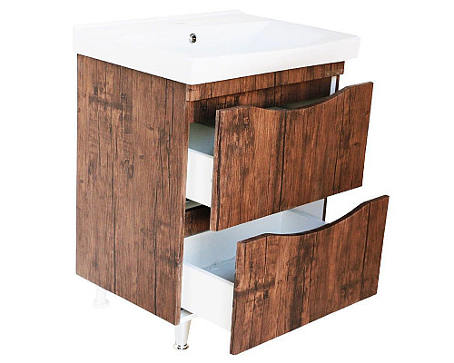 Приобрести Тумба с раковиной орех 80,5 см Bellezza Санриса 4630113660431 + 4690311076878 в магазине сантехники Santeh-Crystal.ru