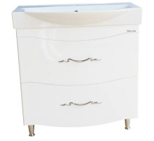 Тумба с раковиной белый глянец 86,5 см Bellezza Сесилия 4639714110017 + 4640021060780