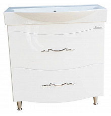 Тумба с раковиной белый глянец 86,5 см Bellezza Сесилия 4639714110017 + 4640021060780