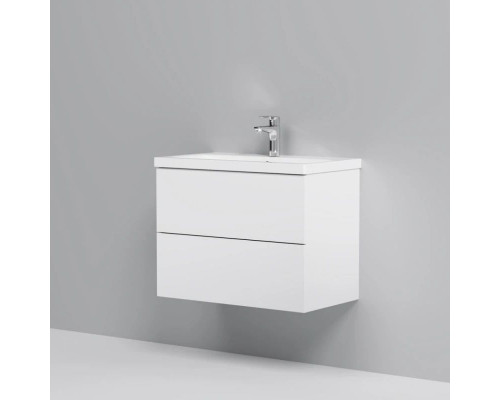 Купить Тумба с раковиной белый глянец 76 см Am.Pm Gem M90FHX07522WG + M90WCC0752WG в магазине сантехники Santeh-Crystal.ru