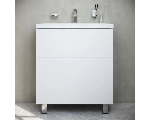 Приобрести Тумба с раковиной белый глянец 76 см Am.Pm Gem M90FSX07522WG32 + M90WCC0752WG в магазине сантехники Santeh-Crystal.ru