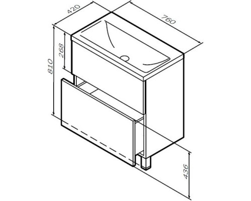 Приобрести Тумба с раковиной белый глянец 76 см Am.Pm Gem M90FSX07522WG32 + M90WCC0752WG в магазине сантехники Santeh-Crystal.ru