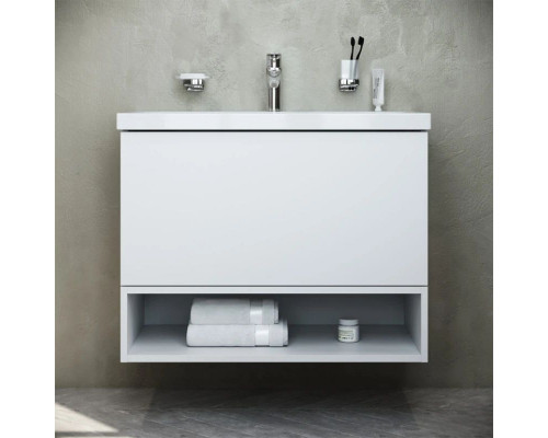 Приобрести Комплект мебели белый глянец 80 см Am.Pm Gem M90FHX07521WG + M90WCC0752WG + M91AMOX0801WG в магазине сантехники Santeh-Crystal.ru