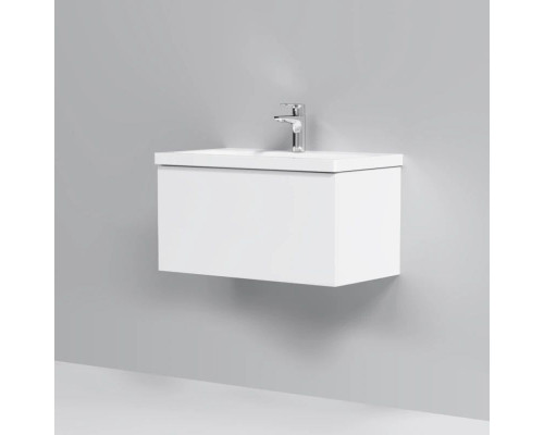 Приобрести Тумба с раковиной белый глянец 76 см Am.Pm Gem M90FHX07521WG + M90WCC0752WG в магазине сантехники Santeh-Crystal.ru