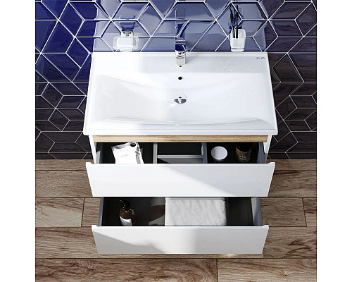 Приобрести Комплект мебели белый глянец 80 см Am.Pm X-Joy M85AFHX0802WG + M85AWCC0802WG + M91AMOX0803WG в магазине сантехники Santeh-Crystal.ru