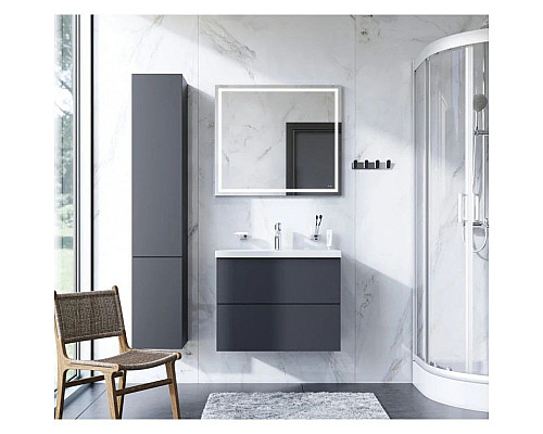 Приобрести Комплект мебели графит матовый 80 см Am.Pm Gem M90FHX07522GM + M90WCC0752WG + M91AMOX0801WG в магазине сантехники Santeh-Crystal.ru