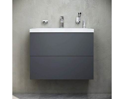 Приобрести Комплект мебели графит матовый 80 см Am.Pm Gem M90FHX07522GM + M90WCC0752WG + M91AMOX0801WG в магазине сантехники Santeh-Crystal.ru