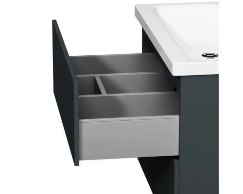 Заказать Тумба с раковиной графит матовый 76 см Am.Pm Gem M90FHX07522GM + M90WCC0752WG в магазине сантехники Santeh-Crystal.ru