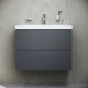 Заказать Тумба с раковиной графит матовый 76 см Am.Pm Gem M90FHX07522GM + M90WCC0752WG в магазине сантехники Santeh-Crystal.ru