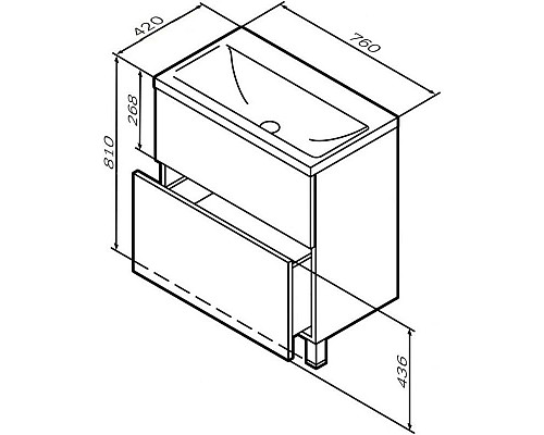 Приобрести Комплект мебели графит матовый 80 см Am.Pm Gem M90FSX07522GM32 + M90WCC0752WG + M91AMOX0801WG в магазине сантехники Santeh-Crystal.ru