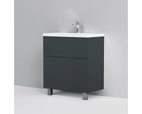 Приобрести Комплект мебели графит матовый 80 см Am.Pm Gem M90FSX07522GM32 + M90WCC0752WG + M91AMOX0801WG в магазине сантехники Santeh-Crystal.ru