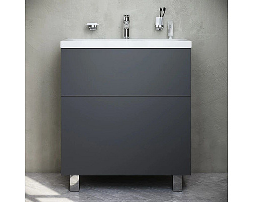 Приобрести Комплект мебели графит матовый 80 см Am.Pm Gem M90FSX07522GM32 + M90WCC0752WG + M91AMOX0801WG в магазине сантехники Santeh-Crystal.ru