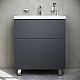 Приобрести Комплект мебели графит матовый 80 см Am.Pm Gem M90FSX07522GM32 + M90WCC0752WG + M91AMOX0801WG в магазине сантехники Santeh-Crystal.ru