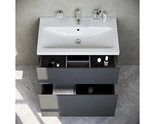 Приобрести Комплект мебели графит матовый 80 см Am.Pm Gem M90FSX07522GM32 + M90WCC0752WG + M91AMOX0801WG в магазине сантехники Santeh-Crystal.ru