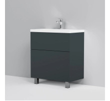 Тумба с раковиной графит матовый 76 см Am.Pm Gem M90FSX07522GM32 + M90WCC0752WG
