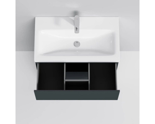 Приобрести Тумба с раковиной графит матовый 76 см Am.Pm Gem M90FSX07522GM32 + M90WCC0752WG в магазине сантехники Santeh-Crystal.ru