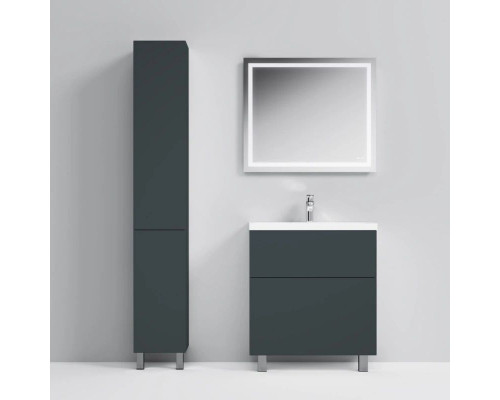 Приобрести Тумба с раковиной графит матовый 76 см Am.Pm Gem M90FSX07522GM32 + M90WCC0752WG в магазине сантехники Santeh-Crystal.ru