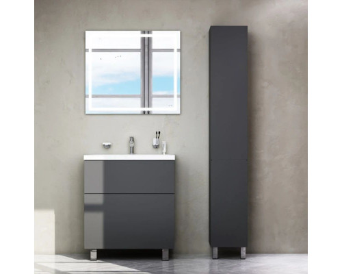 Приобрести Тумба с раковиной графит матовый 76 см Am.Pm Gem M90FSX07522GM32 + M90WCC0752WG в магазине сантехники Santeh-Crystal.ru