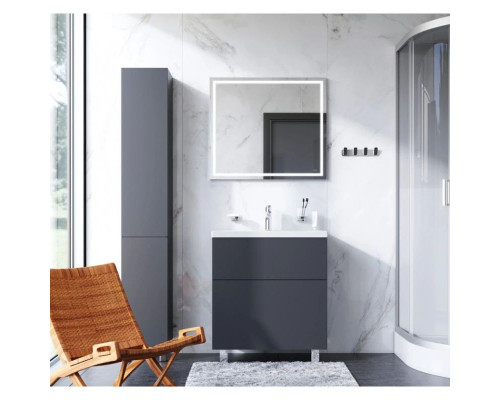 Приобрести Тумба с раковиной графит матовый 76 см Am.Pm Gem M90FSX07522GM32 + M90WCC0752WG в магазине сантехники Santeh-Crystal.ru