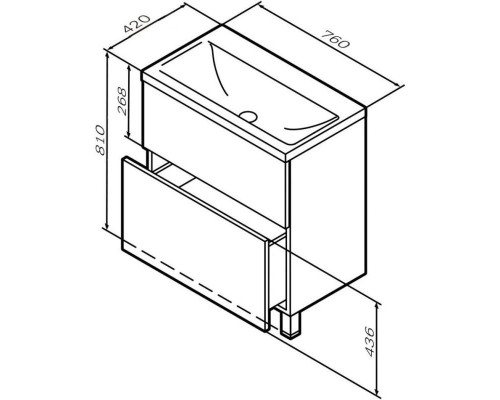 Приобрести Тумба с раковиной графит матовый 76 см Am.Pm Gem M90FSX07522GM32 + M90WCC0752WG в магазине сантехники Santeh-Crystal.ru
