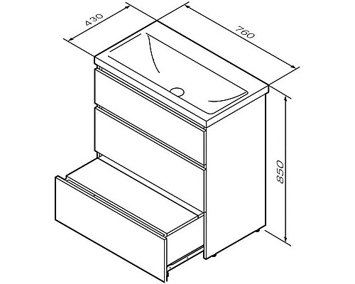 Заказать Комплект мебели светлый дуб 80 см Am.Pm Gem M91FSX0752OF + M90WCC0752WG + M91AMOX0801WG в магазине сантехники Santeh-Crystal.ru