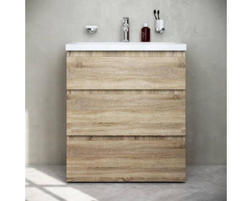 Приобрести Тумба с раковиной светлый дуб 76 см Am.Pm Gem M91FSX0752OF + M90WCC0752WG в магазине сантехники Santeh-Crystal.ru