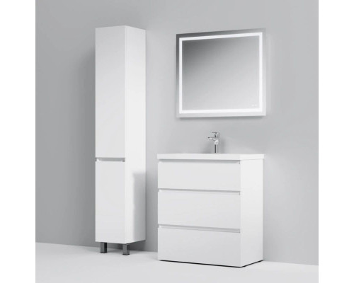 Приобрести Тумба с раковиной белый глянец 76 см Am.Pm Gem M91FSX0752WG + M90WCC0752WG в магазине сантехники Santeh-Crystal.ru