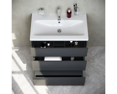 Купить Тумба с раковиной графит матовый 76 см Am.Pm Gem S M91FSX0752GM + M90WCC0752WG в магазине сантехники Santeh-Crystal.ru