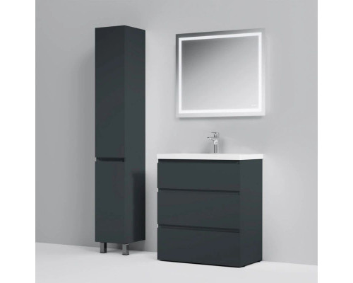 Купить Тумба с раковиной графит матовый 76 см Am.Pm Gem S M91FSX0752GM + M90WCC0752WG в магазине сантехники Santeh-Crystal.ru