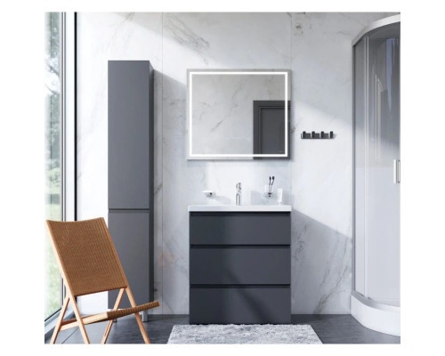 Купить Тумба с раковиной графит матовый 76 см Am.Pm Gem S M91FSX0752GM + M90WCC0752WG в магазине сантехники Santeh-Crystal.ru