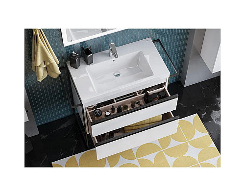 Заказать Комплект мебели белый глянец 80 см Roca Domi 857536806 + 3270M0004 + 812363000 в магазине сантехники Santeh-Crystal.ru