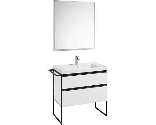 Заказать Тумба с раковиной белый глянец 80 см Roca Domi 857536806 + 3270M0004 в магазине сантехники Santeh-Crystal.ru