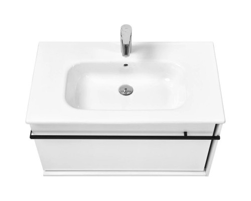 Купить Комплект мебели белый глянец/черный 80 см Roca Aneto 857430806 + 32799C000 + 812363000 в магазине сантехники Santeh-Crystal.ru