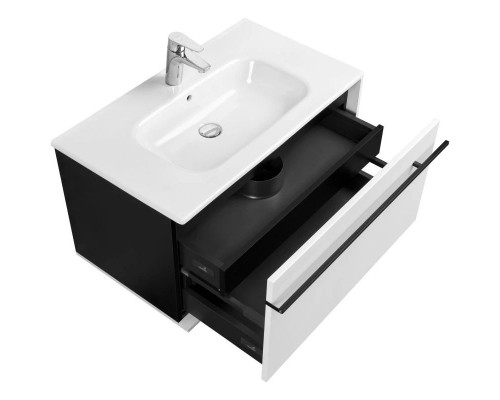 Купить Комплект мебели белый глянец/черный 80 см Roca Aneto 857430806 + 32799C000 + 812363000 в магазине сантехники Santeh-Crystal.ru