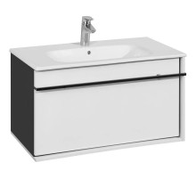 Тумба с раковиной белый глянец/черный 80 см Roca Aneto 857430806 + 32799C000