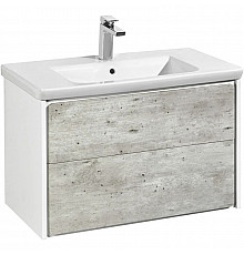 Тумба с раковиной бетон/белый матовый 80 см Roca Ronda ZRU9303004 + 327470000