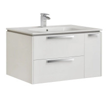 Тумба с раковиной белый глянец 80 см Roca Lago 857296806 + 32799C000