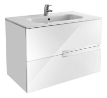 Тумба с раковиной белый глянец 80 см Roca Victoria Nord Ice Edition ZRU9302731 + 32799C000