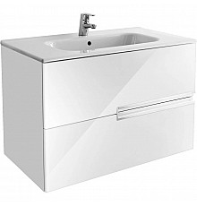 Тумба с раковиной белый глянец 80 см Roca Victoria Nord Ice Edition ZRU9302731 + 32799C000