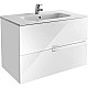 Приобрести Тумба с раковиной белый глянец 80 см Roca Victoria Nord Ice Edition ZRU9302731 + 32799C000 в магазине сантехники Santeh-Crystal.ru
