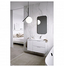 Комплект мебели белый глянец 91,8 см Aqwella 5 Stars Accent ACC0109RW + Mal.09.04.D-R + RM0205BLK
